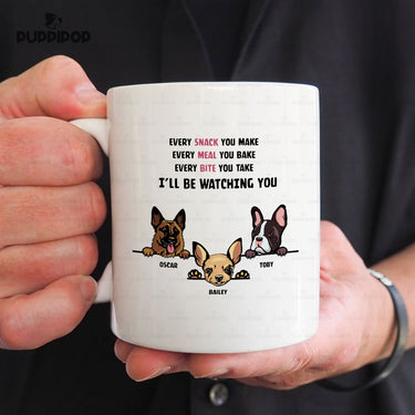 Personalized Dog Gift Idea - 3 Dog Every Snack You Make 1 For Dog Lovers - White Mug